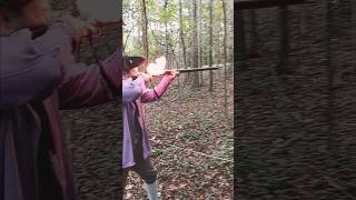 Shooting a M1717 Flintlock at steel target flintlock blackpowder history frontier longhunter [upl. by Tnarb]