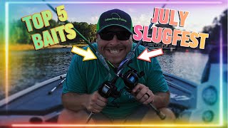 Best 5 Baits To Use For July Bass Fishing [upl. by Lura]