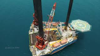 Liftboat Teras Conquest at North Madura Offshore [upl. by Ennej]