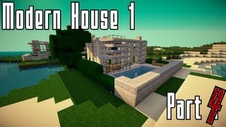 Minecraft  Modernes Haus bauen Part 4 [upl. by Aetnuahs623]