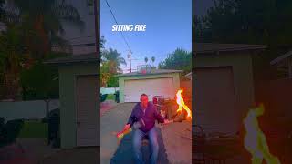 Sitting Fire funny tricks comedy juggling sitting skills funnycomedy fire basketball [upl. by Mcclimans]