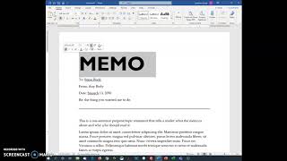 How to create a memo in MS Word [upl. by Epstein]