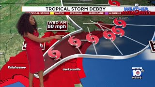 Tropical Storm Debby noon advisory [upl. by Lucia]