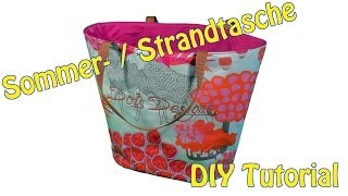 SOMMER  STRANDTASCHE SELBER NÄHEN  DIY  Nähen für Anfänger  Tutorial [upl. by Yrot]