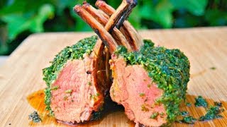 How To Roast a Rack of Lamb  Lamb carre  Lamb chops  Lamb loin Green Crusted Barbecue Recipe [upl. by Mordy]