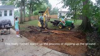 Completing Big Landscaping Job Excavator [upl. by Ecinert]