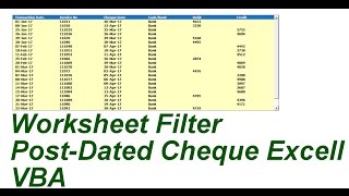 Display Post Dated Cheque Transaction In Userform Excell VBA [upl. by Editha424]