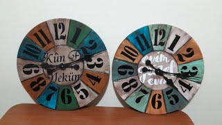 Ahşap duvar saati yapımıWooden Wall Clock [upl. by Pierrette]