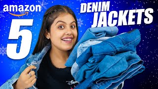 5 Best Stylish Jackets for Winter Women 🔥 Amazon Denim Jacket Haul Review 2023  ONE CHANCE Women [upl. by Radford]