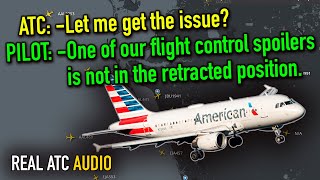 American Airbus A319 returned back due to Flight Control Issue REAL ATC [upl. by Abbey]