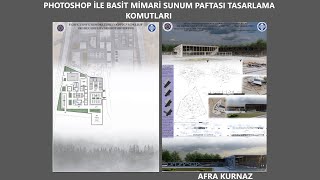 2023 PHOTOSHOPTA BASİT MİMARİ SUNUM PAFTASI HAZIRLAMALAYOUT DESİGN mimari photoshop architecture [upl. by Ennayelsel609]