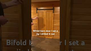 Bifold Barn Door I Set A Jig I Drilled It Out carpenter carpentry woodworking youtube [upl. by Llerej]