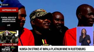 NUMSA members at Impala platinum mine in Rustenburg down tools over a living wage benefits [upl. by Ydnerb]