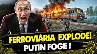 Ferroviária Russa Explode A Guerra na Ucrânia Atinge um Novo Nível [upl. by Burnaby240]