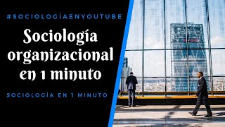 Sociología organizacional  Sociología en 1 minuto [upl. by Leonanie]