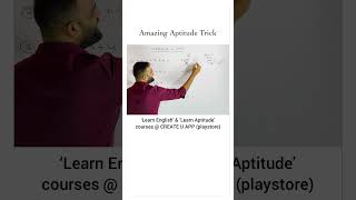 Aptitude Trick 3  Aptitide  CREATE U APP  Crisna Chaitanya Reddy [upl. by Kerge461]