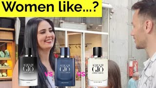 Women react to Acqua di Gio Parfum Profondo and Eau de Parfum [upl. by Stronski819]