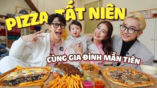 Ăn PIZZA SƯỜN NƯỚNG CỰC NGON cùng gia đình mantien7091  Tết Hà Nội 2024  Ở nhà ăn cả thế giới [upl. by Kalvn]