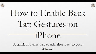 How to Enable Back Tap Gestures on iPhone [upl. by Acessej663]