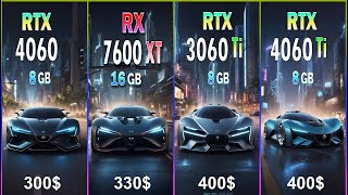 RTX 4060 Ti vs RTX 3060 Ti vs RX 7600 XT vs RTX 4060 comparison in 50 games at 1080P [upl. by Uehttam576]