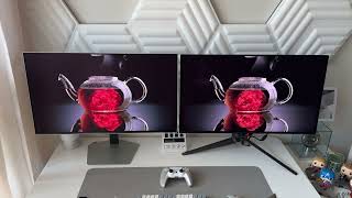 Samsung 32quot Odyssey OLED G8 G80SD vs ASUS ROG Swift OLED PG32UCDM  Matte vs Glossy  4K HDR 240Hz [upl. by Atinehs]