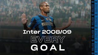 EVERY GOAL  INTER 200809  Ibrahimovic Balotelli Maicon Adriano Figo and many more ⚽⚫🔵 [upl. by Yorgerg]