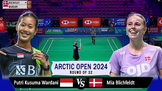 Putri Kusuma Wardani vs Mia Blichfeldt  Arctic Open 2024 Badminton  R32 [upl. by Magena]