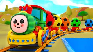 Cocomelon Color Train  Wheels on the Train  Baby Nursery Rhymes [upl. by Aehtna]