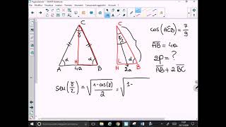 Esercizio di Trigonometria su di un Triangolo Isoscele [upl. by Nathanoj]