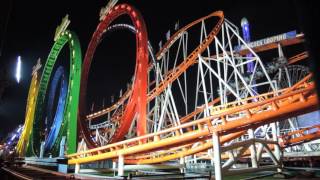 Munich Looping Roller Coaster With 5 Train Operation  Hyde Park Winter Wonderland 5 [upl. by Ytok]