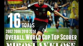 Miroslav Klose  Alle 16 World Cup Tore  All 16 Goals  World Cup 2014 [upl. by Ttreve]