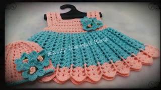 Crochet Baby Dress 03 month part 1 [upl. by Attenej]