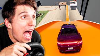 Welches AUTO springt am weitesten auf der HOT WHEELS SPRUNGSCHANZE  BeamNG [upl. by Hsitirb]