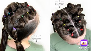 💕🐰How To Pull Through Braid Pigtails with Rope Twists Hairstyle Tutorial🐰💕 pigtails pullthrough [upl. by Enimasaj519]