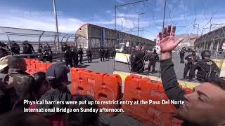 Chaos as migrants stopped at MexicoUS border [upl. by Liana]