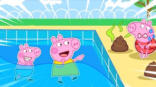 OMG What if Peppa poops on the Swimming Pool   Peppa Pig Funny Animation [upl. by Sitof]