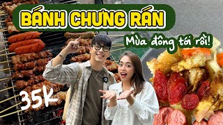 Một ngày mùa đông ĂN TOÀN BÁNH MẶN ở Hà Nội  bánh chưng rán bánh cuốn ruốc tôm bánh giò [upl. by Elianora]