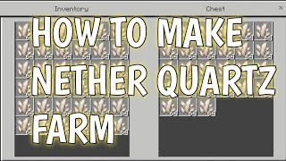 How to make quartz farm in minecraft easily get unlimited nether quartz  By  DARK KRONOS [upl. by Florio225]