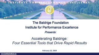 Baldrige Institute Webinar Feb 2024 with Michael Kramer of ManageHub [upl. by Ariela701]