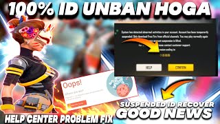 Garena Help Centre Opps Problem Solution ✅ Free Fire Account Recovery  How To unsuspend FF ID 2023 [upl. by Nabila435]