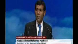 President Mohamed Nasheed  Conservative Party Conference 2009 [upl. by Nueoht]