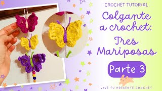 🦋COLGANTE DE MARIPOSAS a crochet  PARTE 3 mariposa pequeña💝Fácil y con pocos materiales [upl. by Attena]