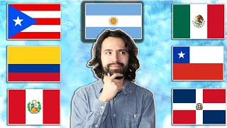 Different Accents in Spanish Puerto Rico Colombia Mexico Argentina Peru Chile DR [upl. by Ahcsropal]