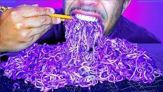 ASMR PURPLE NOODLES CHALLENGE  NO TALKING EATING BIG BITES SLURPING MOUTH SOUNDS [upl. by Adnauqal267]