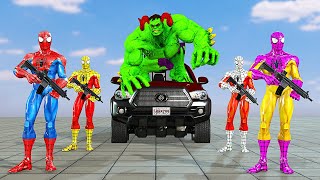 MARVEL VS DC Spiderman Game GTA 5 Team Spiderman Rescues Kid Spiderman From Hulk Monsters Prison [upl. by Luba593]