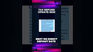 2023 IRS TAX REFUND UPDATE [upl. by Nerot]