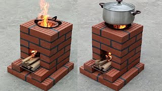 Make a rocket stove from bricks and cement [upl. by Hendrick]