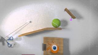 Rube Goldblender  A Rube Goldberg animated machine in 3D [upl. by Trenton]