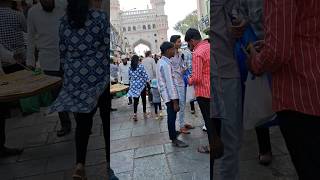 Charminar  hyderabad  street shops ♥️ [upl. by Irmo]