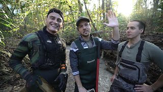 Megalodon Shark Tooth Hunting in Florida with DALLMYD and PaleoCris [upl. by Tristas785]